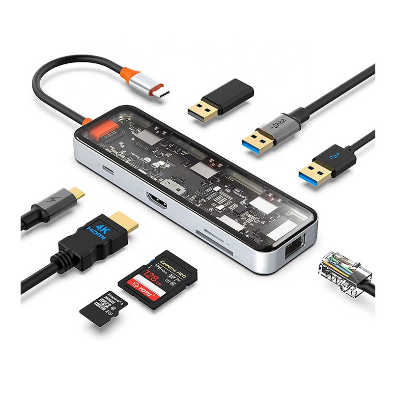 Usb C Hub - Hub USB-C com porta Ethernet 4K,