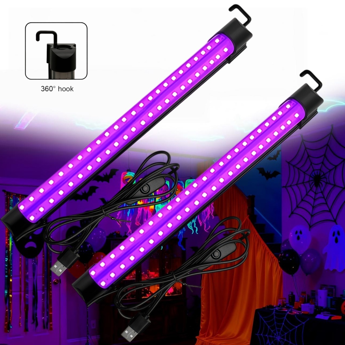 Usb Hub - Lâmpada de Luz Negra LED UV