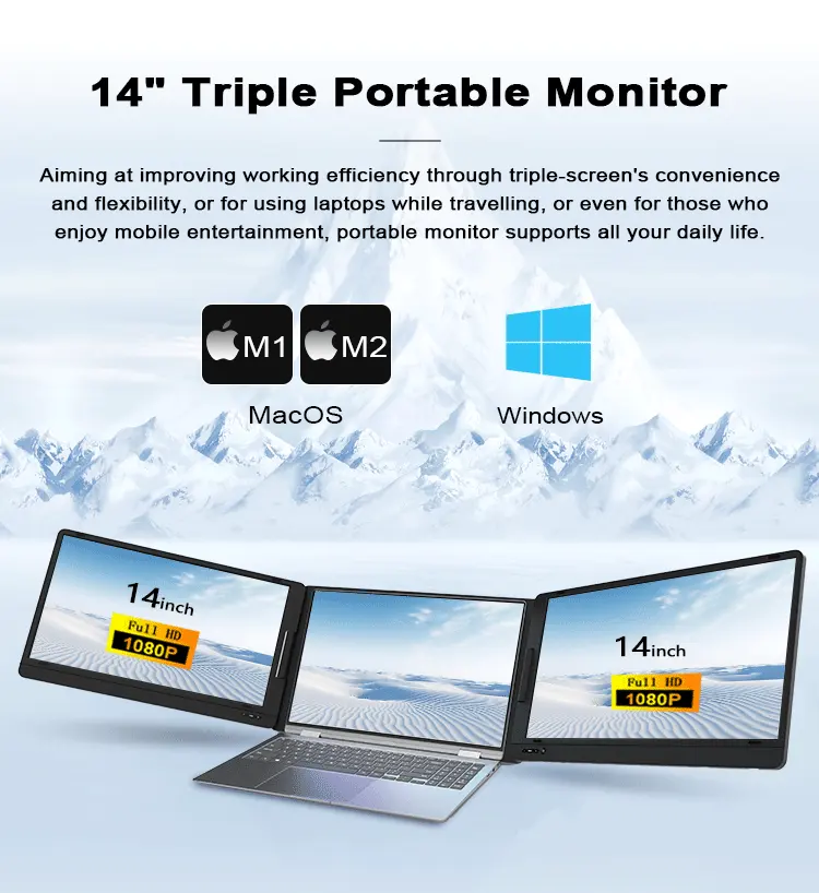 Monitor portátil triplo profis - Laptop Stand avaliação e preço